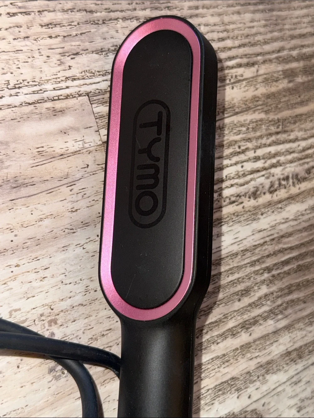 Black and Pink Heated Hair Straightening Brush - Women Accessories